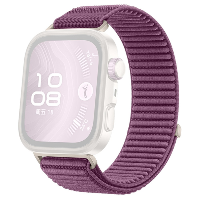 A-One Brand - Huawei Watch Fit 4/Fit 4 Pro Armband Magic Tape Nylon - Plum