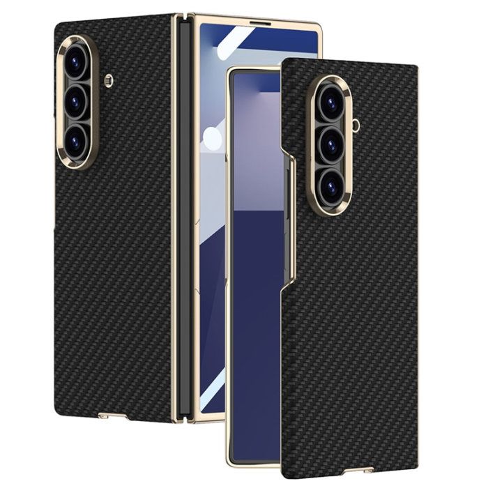 GKK - GKK Galaxy Z Fold 7 Mobilskal med Härdat Glas Electroplated - Svart