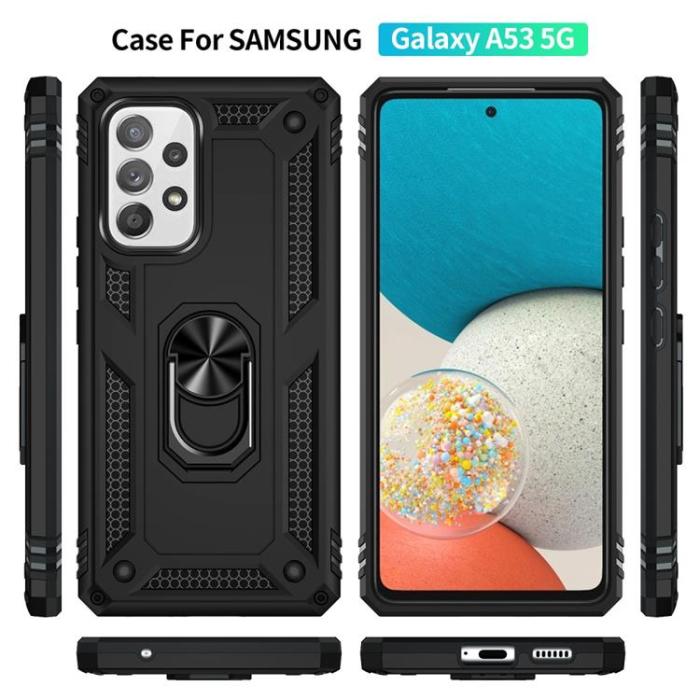 A-One Brand - Ring Kickstand Hybrid Skal Galaxy A53 5G - Svart