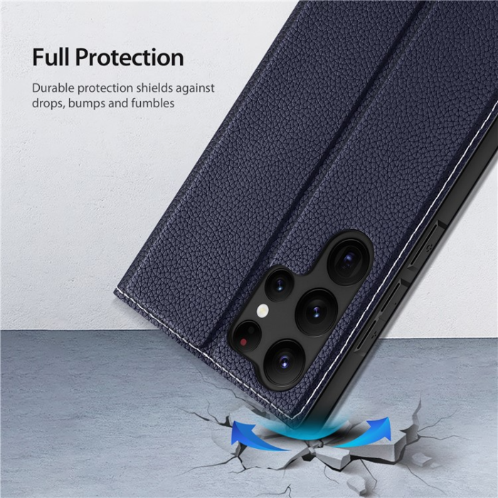 Dux Ducis - Dux Ducis Galaxy S23 Ultra Plånboksfodral Skin X2 Magnetic - Blå
