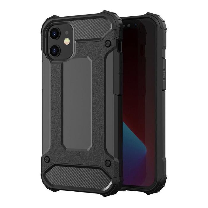 OEM - iPhone 12/12 Pro Skal Forcell Armor Hårdplast Svart