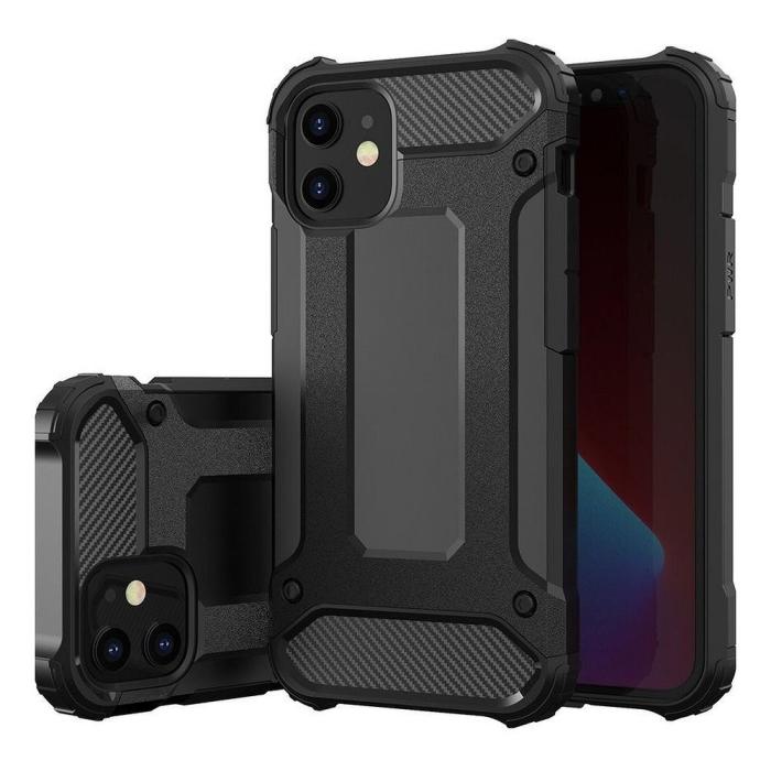 OEM - iPhone 12/12 Pro Skal Forcell Armor Hårdplast Svart