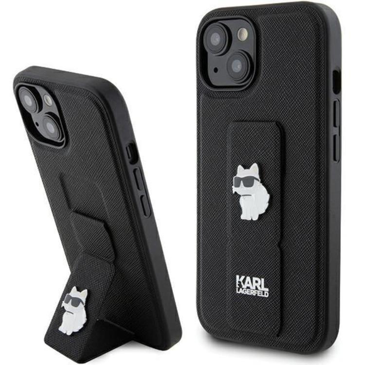 Karl Lagerfeld iPhone 15/14 Plus Mobilskal Gripstand Saffiano Choupette Pins | 2353 | AlltMobil