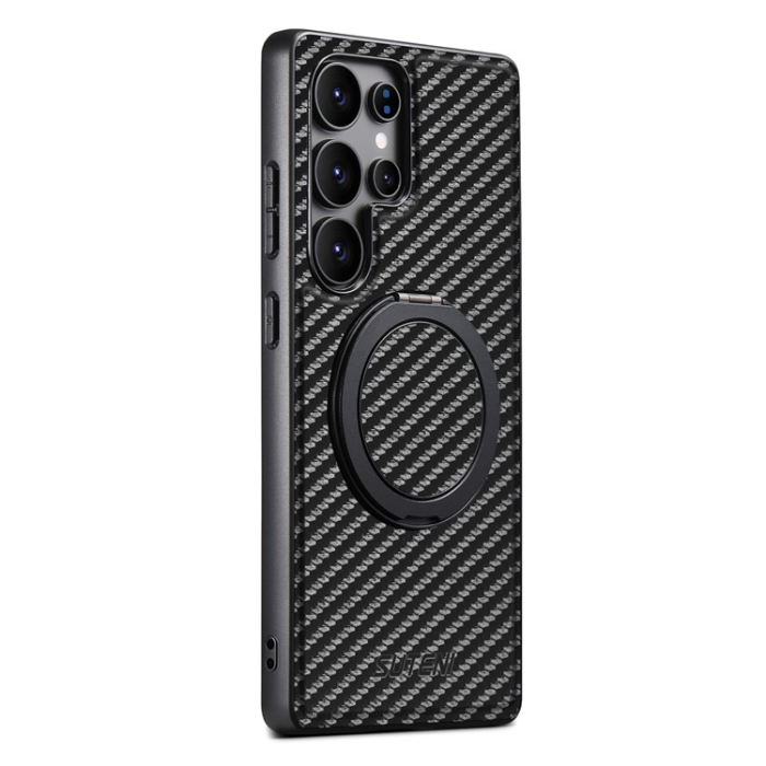 SUTENI - Suteni Galaxy S23 Ultra Mobilskal MagSafe Carbon Fiber - Svart