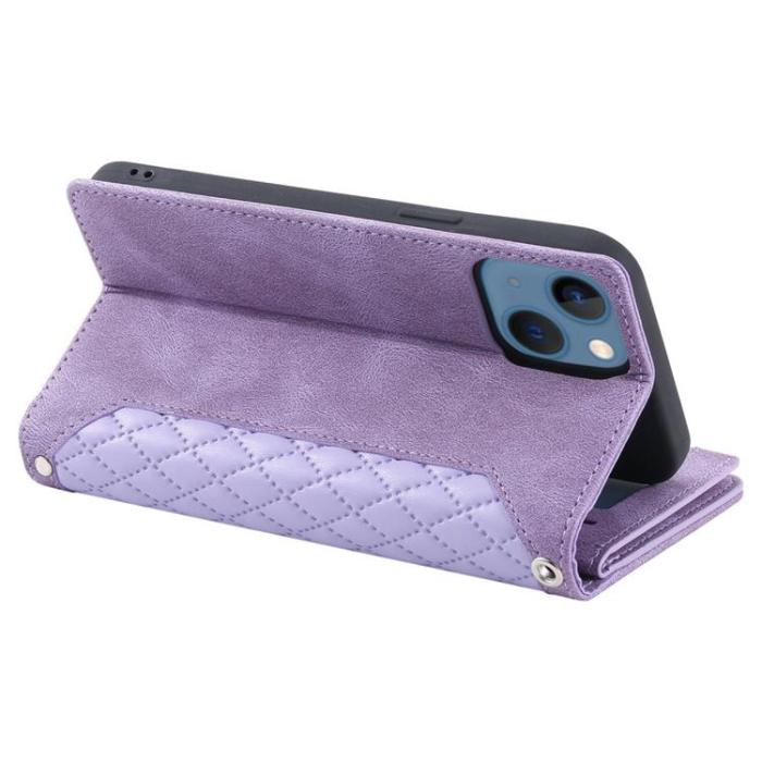 OEM - iPhone 14 Plus Plånboksfodral Rhombus - Lila