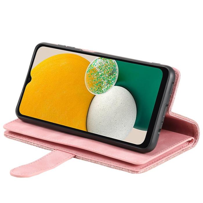 OEM - Samsung Galaxy S26 / S26 Pro Fodral 9 Kortfack Dragkedja Konstläder - Roséguld