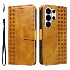 OEM - Samsung Galaxy S26 Ultra Fodral &Auml;kta L&auml;der St&auml;ll - Gul