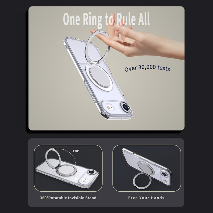A-One Brand - iPhone 17 Air Mobilskal MagSafe TPU+PC Kickstand - Transparent