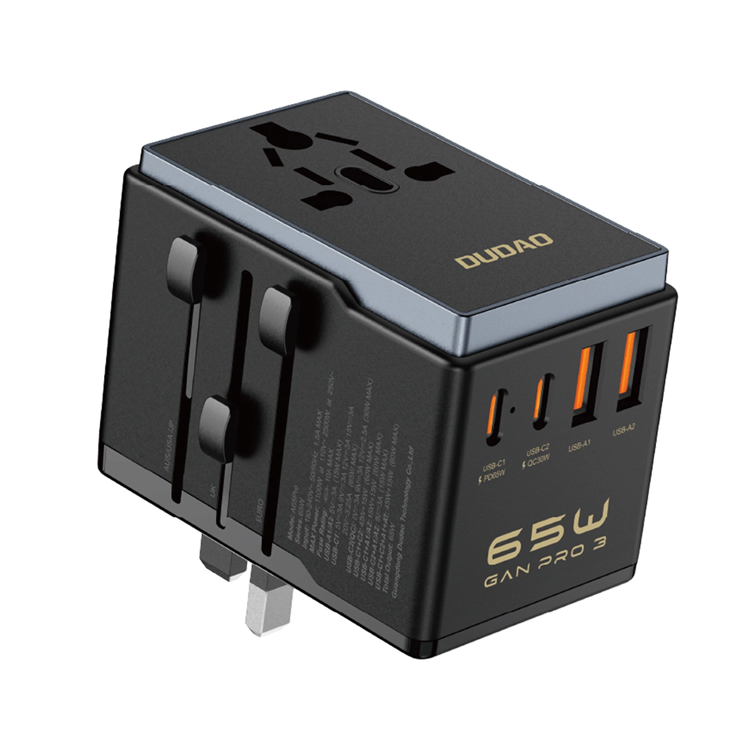 Dudao Reseadapter 65W 2x USB-C 2x USB-A A65Pro - Svart (Svart) | 264 | AlltMobil