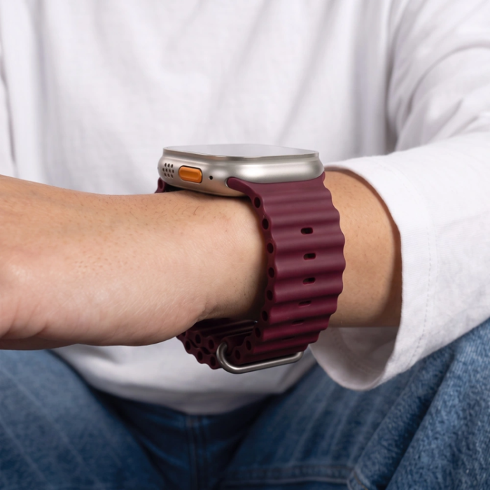 Tech-Protect - Tech-Protect Armband För Apple Watch (44/45/46/49mm) Icon Pro - Burgundy