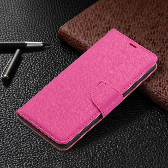 A-One Brand - Litchi Plånboksfodral till Xiaomi Mi 11i / Poco F3 - Magenta