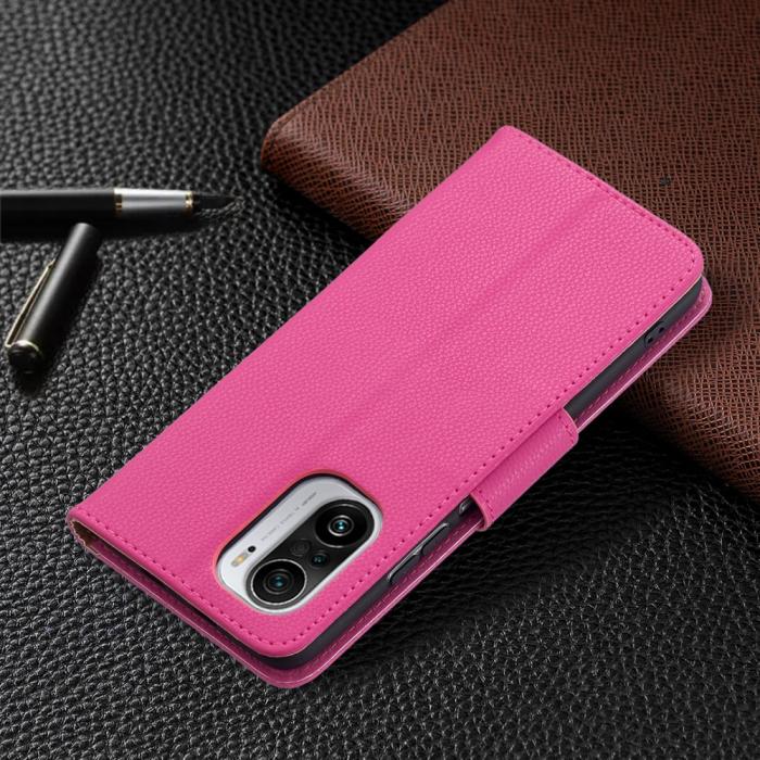 A-One Brand - Litchi Plånboksfodral till Xiaomi Mi 11i / Poco F3 - Magenta