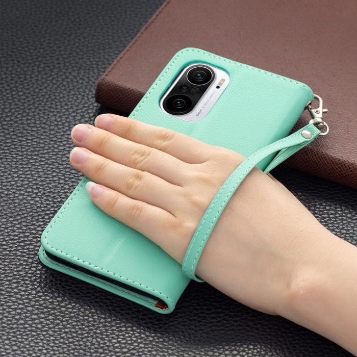 OEM - Litchi Plånboksfodral till Xiaomi Mi 11i / Poco F3 - Turkos