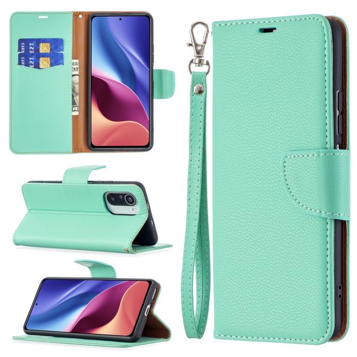 OEM - Litchi Plånboksfodral till Xiaomi Mi 11i / Poco F3 - Turkos