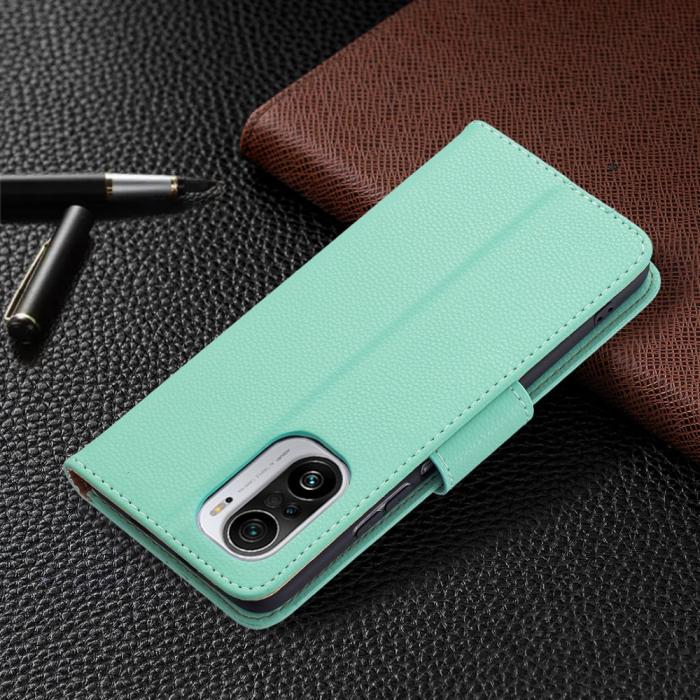 OEM - Litchi Plånboksfodral till Xiaomi Mi 11i / Poco F3 - Turkos