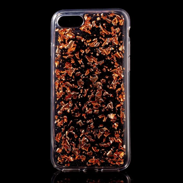 UTGATT1 - Glitter Sequins Mobilskal till iPhone 7/8/SE 2020 - Rose Gold