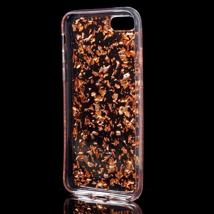 UTGATT1 - Glitter Sequins Mobilskal till iPhone 7/8/SE 2020 - Rose Gold