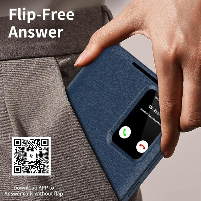OEM - Mobilskal till Samsung Galaxy S26 Ultra PU Läder Smart View - Safir