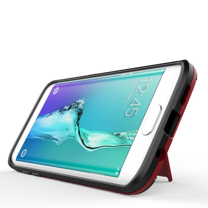 UTGATT1 - Kick-Stand Skal till Samsung Galaxy S7 Edge - Silver