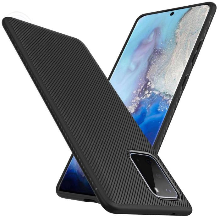 UTGATT1 - Twill Texture Flexicase Skal till Samsung Galaxy S20 - Svart