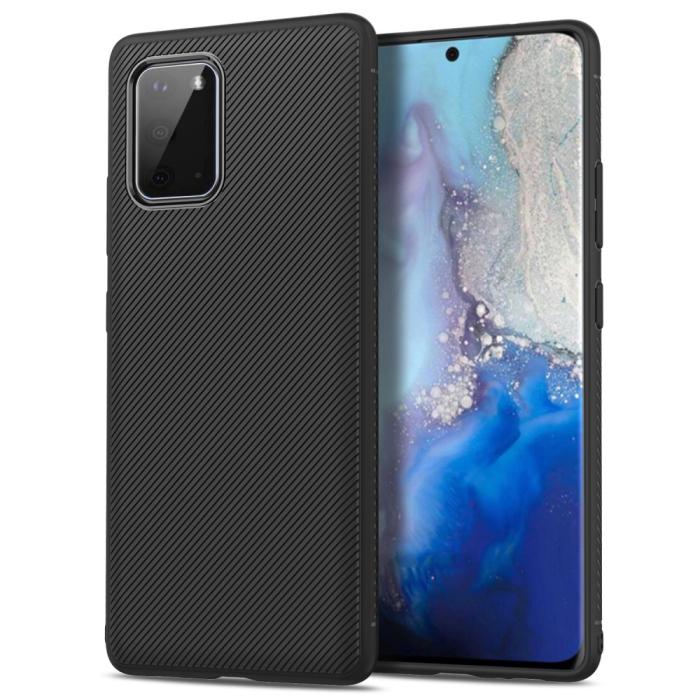 UTGATT1 - Twill Texture Flexicase Skal till Samsung Galaxy S20 - Svart