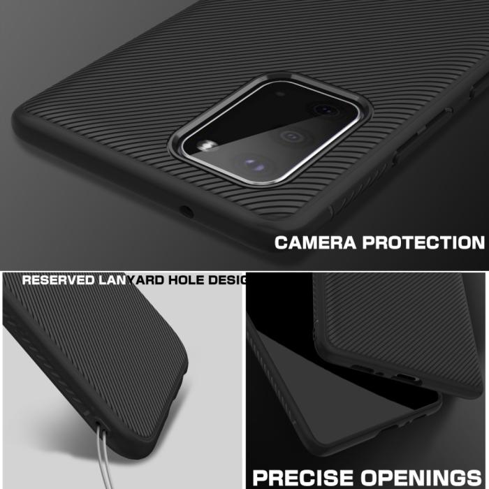 UTGATT1 - Twill Texture Flexicase Skal till Samsung Galaxy S20 - Svart