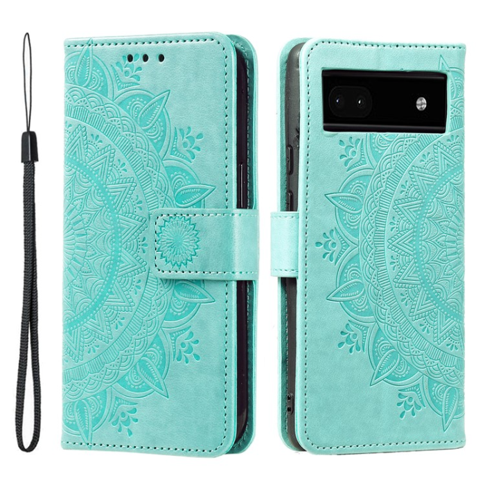 A-One Brand - Google Pixel 7A Plånboksfodral Imprinted Mandala Flower - Grön