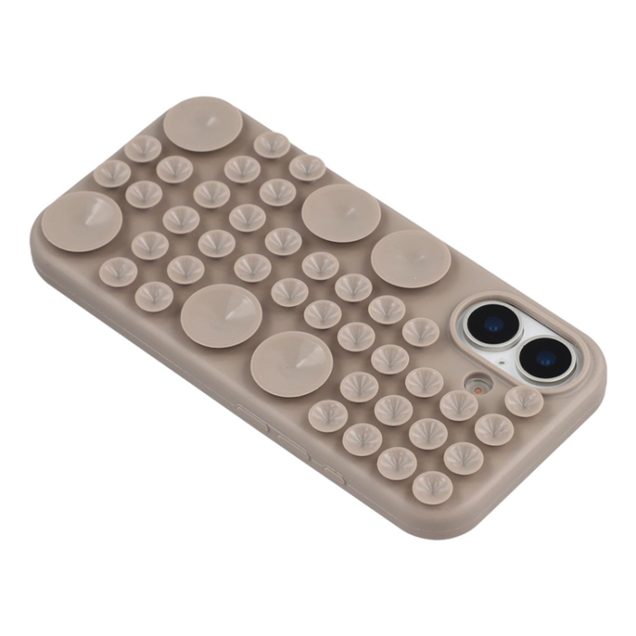 A-One Brand - iPhone 17 Mobilskal Sugkopp Silikon med Tygfoder - Grå