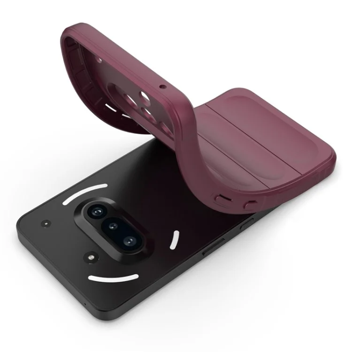 A-One Brand - Nothing Phone (3a) Mobilskal MagSafe Rugged TPU - Wine Röd