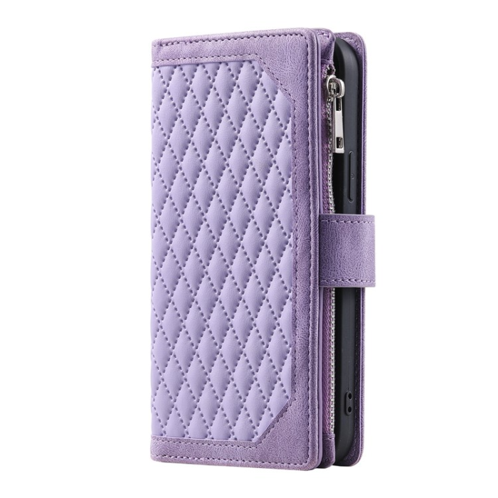 A-One Brand - Galaxy S23 Ultra Plånboksfodral Rhombus - Lila