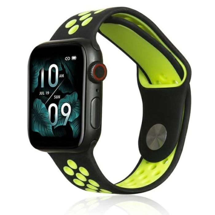 Beline - Beline Apple Watch (38/40/41mm) Armband Sport Silikon - Svart/Lime