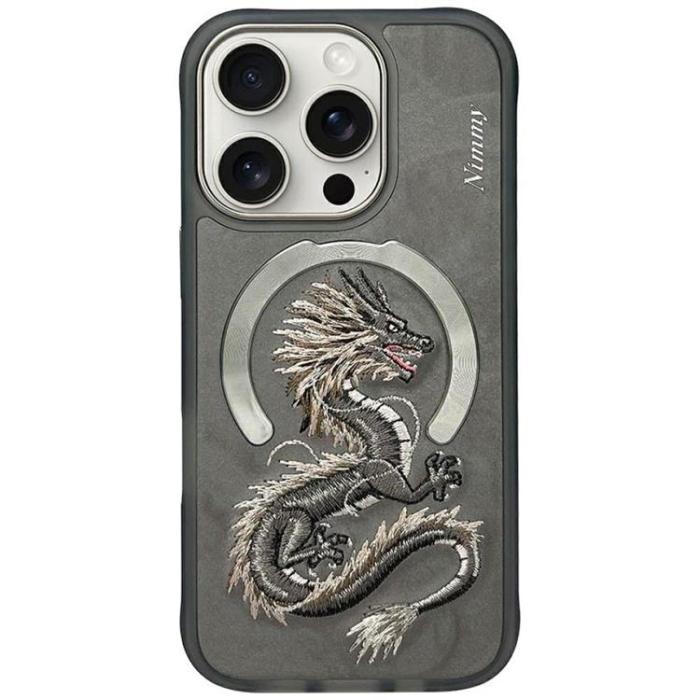 NIMMY - Nimmy iPhone 16 Pro Mobilskal MagSafe Dragon - Grå