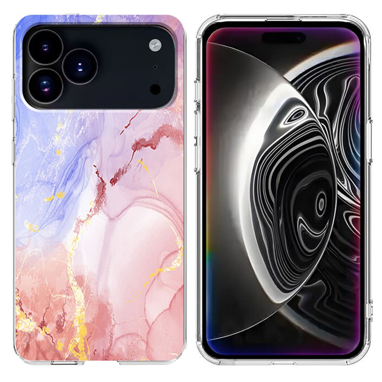 iPhone 17 Pro Mobilskal Marble Pattern Printing Soft - Rosa | 2353 | AlltMobil