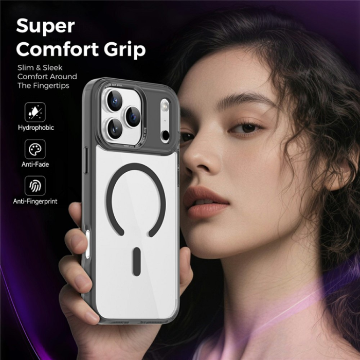 A-One Brand - iPhone 17 Pro Max Mobilskal MagSafe Transparent TPU+PC - Svart