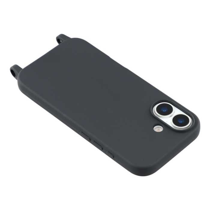 A-One Brand - iPhone 17 Mobilskal TPU med Hål för Rem - Svart
