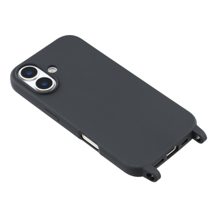 A-One Brand - iPhone 17 Mobilskal TPU med Hål för Rem - Svart