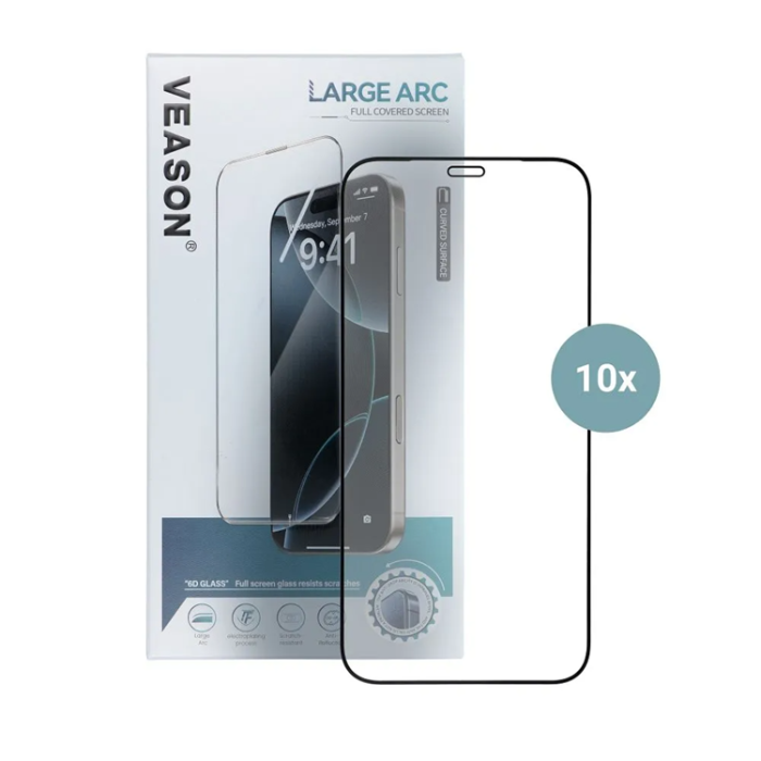 Veason - Veason Galaxy A14 4G/5G Härdat glas Skärmskydd 6D Pro (10in1) - Svart