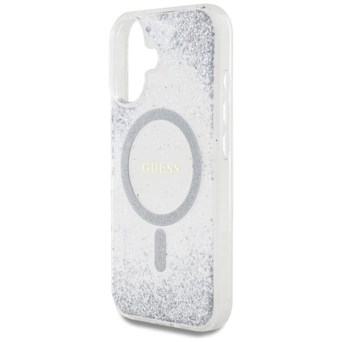 Guess - Guess iPhone 16 Mobilskal MagSafe HC Resin Bottom Glitter - Silver