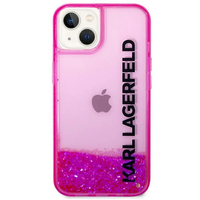 KARL LAGERFELD - Karl Lagerfeld iPhone 14 Plus Skal Liquid Glitter Logo - Rosa