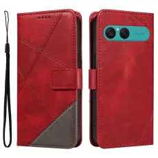 A-One Brand - Sony Xperia 10 VII Plånboksfodral Geometric Lines - Röd