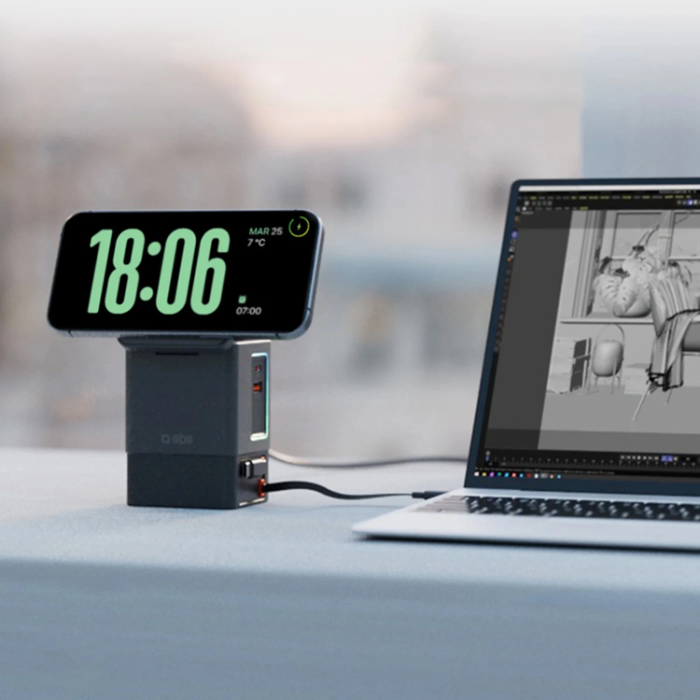 SBS - SBS 6in1 MagSafe Trådlös Laddare Apple Watch, iPhone, Airpods med Kabel