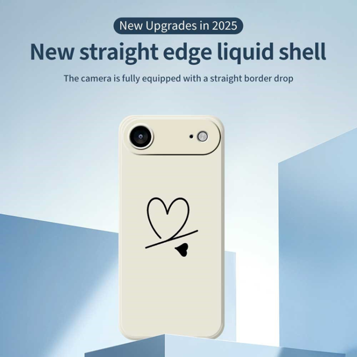 A-One Brand - iPhone Air Mobilskal Love Pattern Printing Straight - Beige