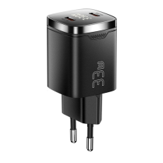 ESSAGER - ESSAGER GaN Snabbladdare 33W 2x USB-C PD med LED EU - Svart