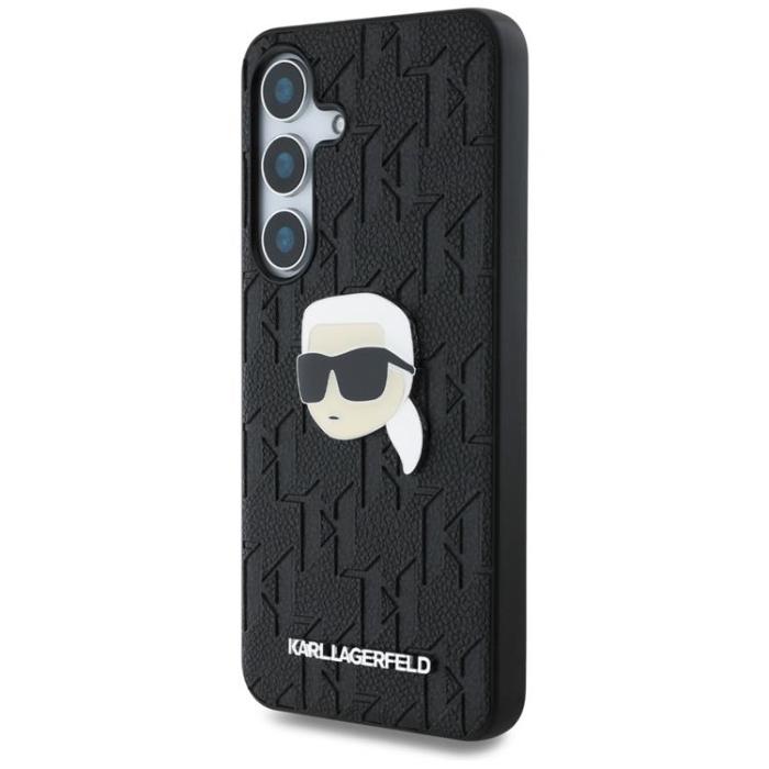 KARL LAGERFELD - Karl Lagerfeld Galaxy S25 Plus Mobilskal Läder Monogram Karl Head - Svart