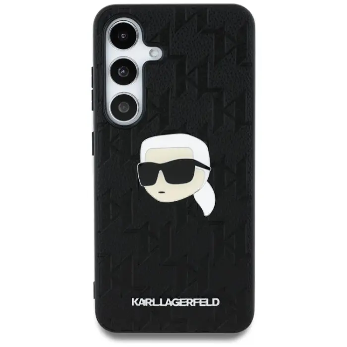 KARL LAGERFELD - Karl Lagerfeld Galaxy S25 Mobilskal Läder Monogram Karl Head - Svart