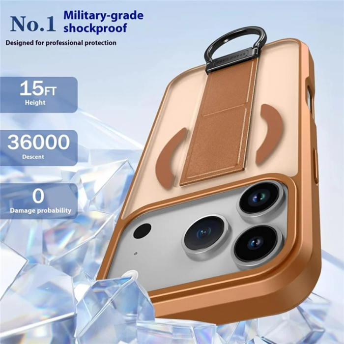 A-One Brand - iPhone 17 Pro Max Mobilskal Magsafe D-Ring Kickstand - Khaki