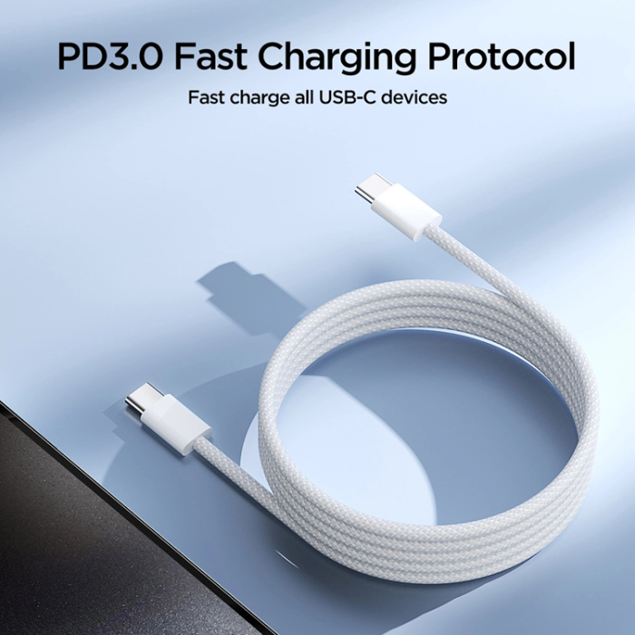 Joyroom - Joyroom USB-C till USB-C Kablar Ben Series 60W 1m - Vit