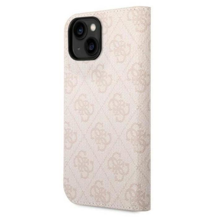 Guess - GUESS iPhone 14 Plånboksfodral Vintage Gold Logo - Rosa