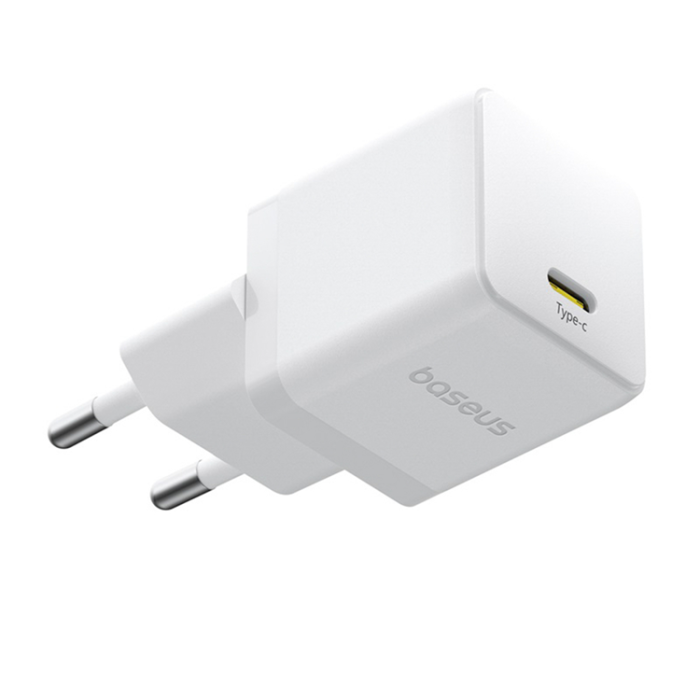 BASEUS - Baseus Snabbladdare USB-C 20W Mini USB-C Kabel 60W 1m - Vit