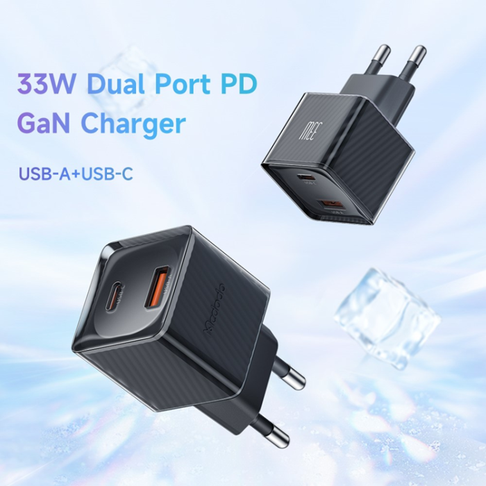 Mcdodo - MCDODO GaN Snabbladdare 33W USB-A - USB-C EU CH-415 - Svart